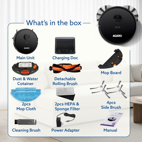 Imperial Robot Vacuum Cleaner, Dual Brush, Dry Vacuum & Wet Mop, Automatic Cleaning, Up to 10000Pa Strong Suction, App Control, Lidar Navigation, Editable Map to Clean, Hard Floor & Carpet
