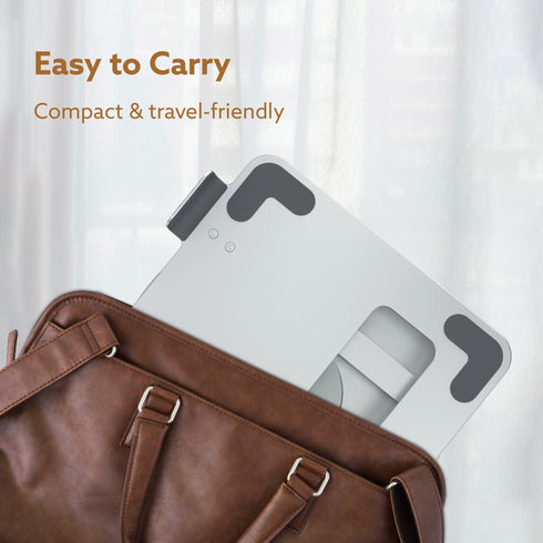 Foldable Laptop Stand Holder, 360° Rotating, Premium Metal Alloy, Ergonomic, Height Adjustable with Anti-Slip Silicone Pads, Heat Vent, Made for MacBook, HP, Dell, Lenovo, Laptops Up to 17"