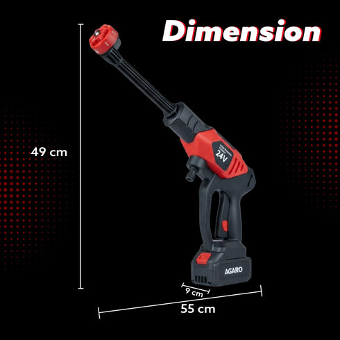 Marvel Cordless High Pressure Washer Gun | 24V Rechargeable Battery (2 x 1500mAh) | 110–240V | 10 Bar | 6-in-1 Adjustable Nozzle | 5M Hose Pipe | Car & Bike Wash | Premium Build with Cloth