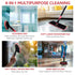 Elite Cleaning Mop & Brush Set, Bathroom Cleaning Brush with Long Handle, Hard Brush Microfiber Pad & Scrubber Combo For Tiles, Kitchen, Toilet, Window Glass, Extendable Pole, Detachable Head, Black & Red