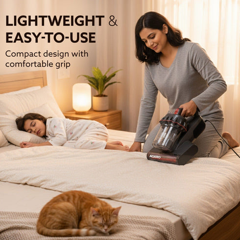 Royal Mattress Vacuum Cleaner, 12kPa Suction Power & UV Light Sterilization, Bed Vacuum Cleaner & Mite Remover, Suitable for Beds, Mattresses, Sofas & Pillows