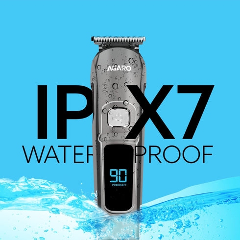 Cosmo Beard Trimmer For Men, Hair Trimming, High Precision Trimmer, Cordless, 4 Length Setting combs, Self Sharpening Stainless Steel Blades, 2 Speed, Rechargeable, Digital Display, Silver