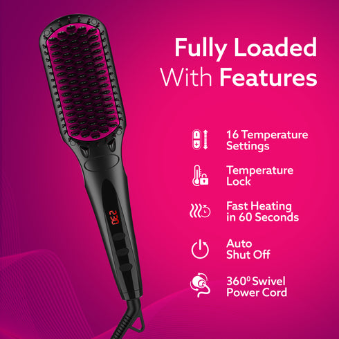 HSB2206 Hair Straightening Brush - 2 in 1