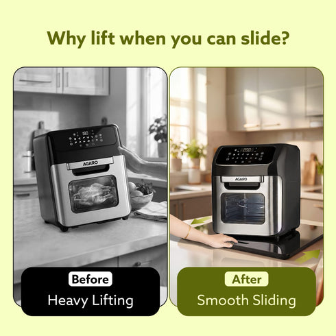 Elite Sliding Tray S3, for Kitchen Appliances, Smooth Countertop Slider Tray with Rubber Wheels for Coffee Machine, Mixer Grinder, Air Fryer, Micro Oven & More, Anti-Slip & Durable Build, Black