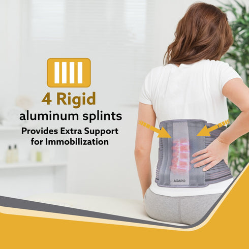 Contoured Lumbar Sacral Belt, Lower Back Pain Osteoporosis Slip Disc Care, For Women & Men, XXL, Grey