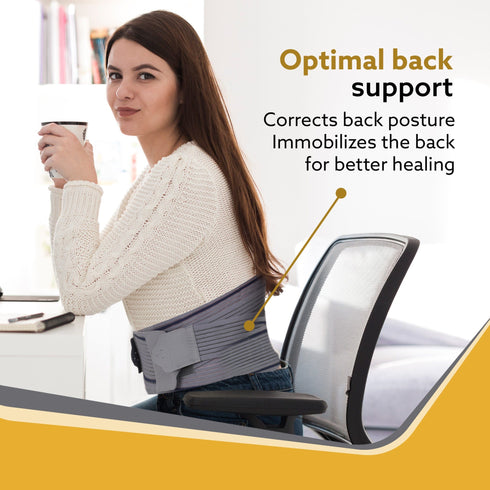 Contoured Lumbar Sacral Belt, Lower Back Pain Osteoporosis Slip Disc Care, For Women & Men, XXL, Grey