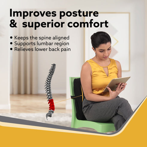 Back Support, For Chair & Car Seat, Chair Back Support, For Back Pain, Back Rest For Chair Office Lumbar Support, For Car Back Rest Support, Back Support, Pillow Cushion Memory Foam, Black
