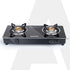 Elite 2 Burners Gas Stove, Toughened Glass Top, Round Brass Burners, 1 Small & 1 Medium Size Burner, Spill Proof Fixed Drip Tray, Manual Ignition, Kitchen Use, Regular Cooking Use, Black
