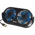 Signify USB Desk Twin Fan, Portable Dual Table Cooling Fan with 5 Blades & 3 Speed Option, USB Powered, Dual Mode, Ultra Quiet, Aromatherapy, Rotatable Table Desk Fan for Home, Office, Black