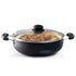 Elegant Non Stick Kadai with Glass Lid, 2.5L Capacity, 24 cm Diameter, Induction & Gas Oven Friendly, 3mm Thick, Riveted Cool Touch Handle, Granite Finish, PFOA Free, Cooking, Frying, Serving, cookware, Black
