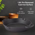 Royal Pre Seasoned Cast Iron Deep Fry Pan,25 cm Diameter,1.8L Capacity,No Chemical Coating,Rigid Handles,Fast Heating,Heavy Weight,Gas Oven & Induction Compatible,Frying,Deep Frying,Black