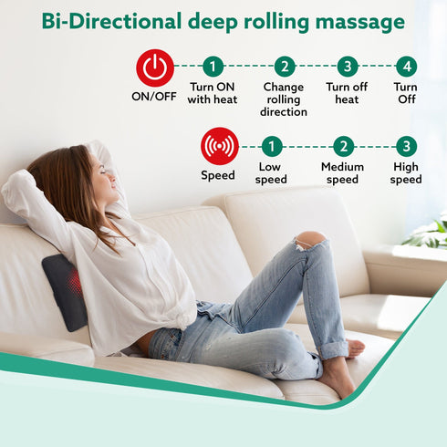 Deluxe Shiatsu neck & back cushion Massager