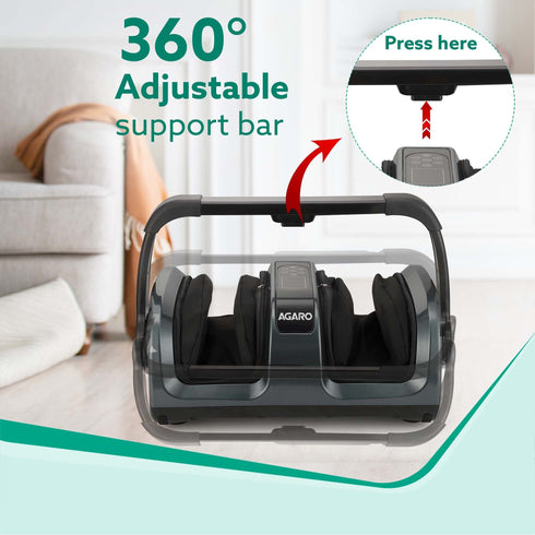 Royal Air Compression Foot Massager, Shiatsu Foot Massager, Kneading & Rolling Function, Lukewarm Heat, For Pain Relief, Muscle Relaxation & Improving Blood Circulation, Includes Remote Control