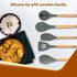 Royal Silicone Spatula Set of 5, Cooking and Mixing, for Non-Stick Cookware, BPA Free, Seamless Design, Grey