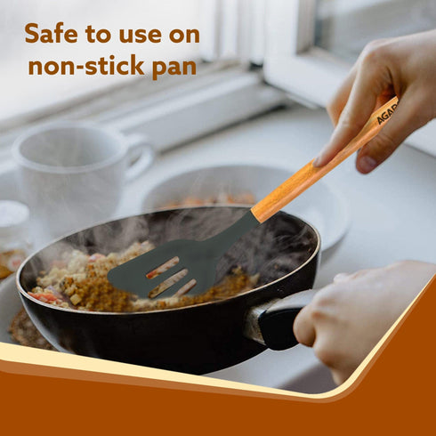 Royal Silicone Spatula Set of 5, Cooking and Mixing, for Non-Stick Cookware, BPA Free, Seamless Design, Grey