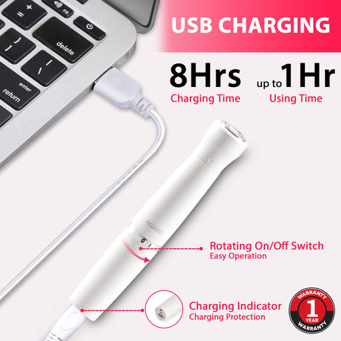 Rechargeable 3-in-1 Multi Trimmer For Women, Multipurpose Hair Remover for Women, Face, Leg, Eyebrow, Underarms, Bikini Trimmer, 90 minutes Runtime, White