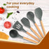 Royal Silicone Spatula Set of 5, Cooking and Mixing, for Non-Stick Cookware, BPA Free, Seamless Design, Grey