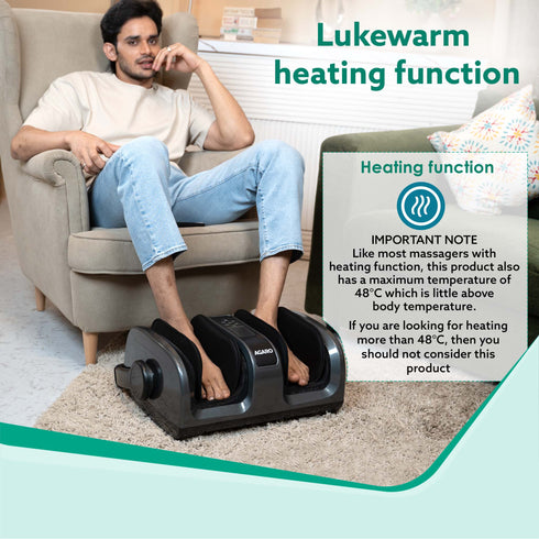 Royal Air Compression Foot Massager, Shiatsu Foot Massager, Kneading & Rolling Function, Lukewarm Heat, For Pain Relief, Muscle Relaxation & Improving Blood Circulation, Includes Remote Control