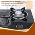 Elite 2 Burners Gas Stove, Toughened Glass Top, Round Brass Burners, 1 Small & 1 Medium Size Burner, Spill Proof Fixed Drip Tray, Manual Ignition, Kitchen Use, Regular Cooking Use, Black