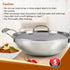 Royal Honey Comb Kadai, 2.25L Capacity, 24 cm Diameter, Gas & Induction Compatible, Tri-Ply Steel with Honey Comb Design, Riveted Handle, Food Safe & PFOA Free, Cooking, Frying, Serving, Silver