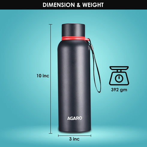 Elegant Vacuum Flask 700ml Gun Black