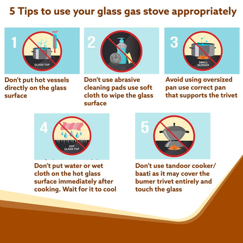 Elite 3 Burners Gas Stove, Toughened Glass Top, Round Brass Burners, 1 Small, 1 Medium & 1 Big Size Burner, Spill Proof Fixed Drip Tray, Manual Ignition, Kitchen Use, Regular Cooking Use, Black