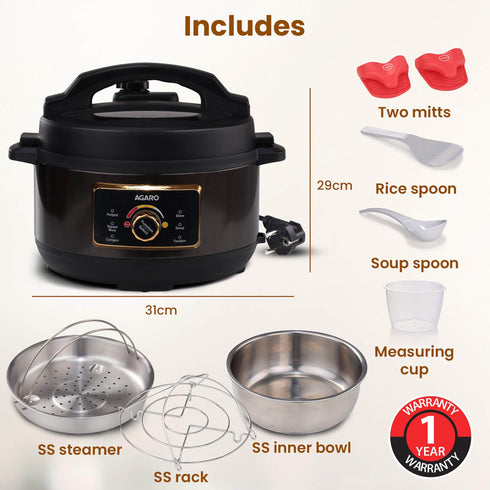 Royal Electric Pressure Cooker - 3L - Black