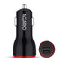 AGARO Dual Port Car Charger, 18W Quick Charging, 2.1A, Dual USB Port output, Fast Charge, Smart IC Protection, Compatible with all Type C Smartphones, Black & Red