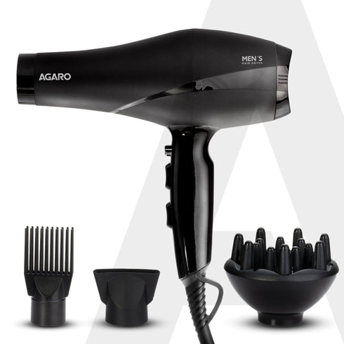 2000W AC Professional Hair Dryer with Comb, Concentrator & Diffuser Nozzles, Hot & Cold Air, 2 Speed & 3 Temperature Settings with Cool Shot, Hair Dryer & Blower for Men