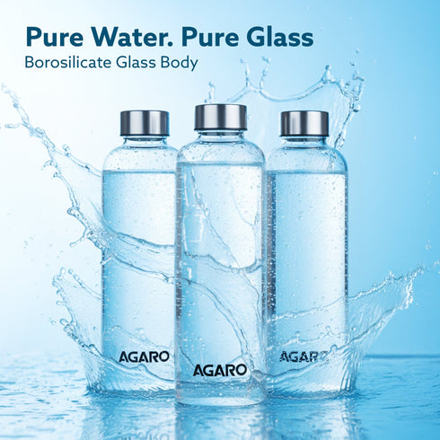 Elite Borosilicate Glass Bottles, Pack of 3