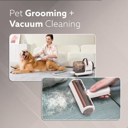 Supreme Pet Grooming Kit & Vacuum Suction, Picks up 99% Pet Hair, Dry Vacuuming, 3 Suction Modes Up to 10 kPa, 350W, Multi Grooming Tools, 2.5L Bin, For Pet hair cleaning, Home Cleaning, White