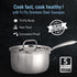 Regency Triply Steel Saucepan With Lid 18 cm, Triple Layered Stainless Steel Body, 2.25L Capacity, 2.5mm Thick Body, Sturdy Handle, Induction & Gas Compatible, Tea, Chai Pan