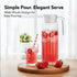Elegant Glass Jug with Lid, 1.1L, Multipurpose Jug, Easy Pour Spout & Strong Handle, Transparent Beverage Carafe for Home, Office, Pitcher for Serve Water, Milk, Juice, Beverage, Lassi, Cocktail
