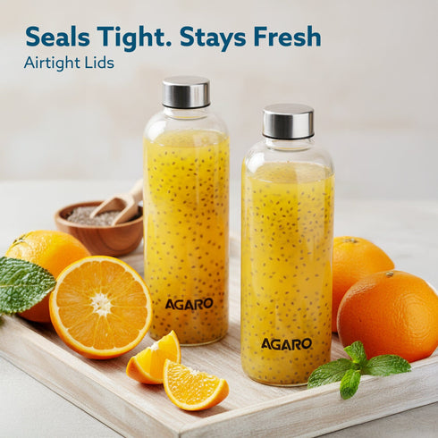 Elite Borosilicate Glass Bottles, Pack of 3