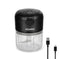 Elite Rechargeable Mini Electric Chopper, Food Grade Bowl, Stainless Steel Blades, Rechargeable, One Touch Operation, for Chopping Garlic, Ginger, Onion, Vegetable, Nuts, 250 Ml, Black