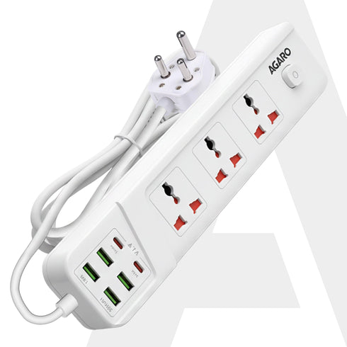 Regal Extension Board 3 Universal Sockets, 4 USB + 2 Type-C Fast Charging, 2500W