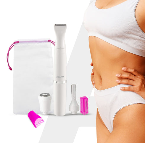 Rechargeable 3-in-1 Multi Trimmer For Women, Multipurpose Hair Remover for Women, Face, Leg, Eyebrow, Underarms, Bikini Trimmer, 90 minutes Runtime, White