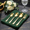Regal 24 Pieces Gold Stainless Steel Cutlery Set for Dining Table, Premium Mirror Finish, 6 Tea Spoons, 6 Dinner Spoons, 6 Dinner Forks & 6 Dessert Spoons, Food Grade, Rust Resistant