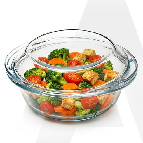 Elite Glass Casserole With Lid - 1500ml