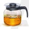 Elite Glass Carafe With Strainer Lid, 1200ml, Glass Kettle, Borosilicate Glass, Microwave Safe, Low Flame Proof, Transparent
