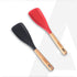 Royal Silicone Spatula Set of 2 with Wooden Handle, Heat Resistant Food Grade Silicone Kitchen Spatulas for Cooking, Baking & Mixing, Flexible Non-Stick Cookware BPA Free Utensils, Black & Red