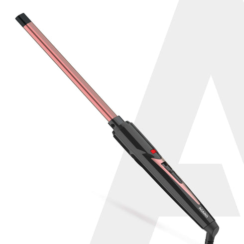 Rectangular Chopstick Curler HC9017, With 7 MM Barrel, Rod, Tong, Chopstick Rectangular Hair Curler, Ceramic Coated Plates, Cool Touch Tip, Fast Heating, For Men Women, Maggie Curl, Styling (HC9017, Rose Gold & Black)