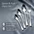 Elite 24 Pieces Stainless Steel Cutlery Set for Dining Table, Silver Mirror Finish Spoon & Fork Set, 6 Tea Spoons, 6 Dinner Spoons, 6 Dinner Forks & 6 Dessert Spoons, Food Grade, Dishwasher Safe