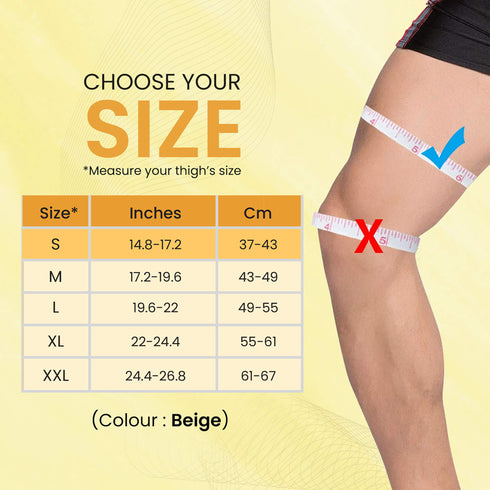 Tubular Stretchable Knee Cap, Breathable Fabric, Uniform Compression, Relieves Muscle Pain, Joint Pain, Injury Recovery, For Workout, Running, For Men And Women, Small, Beige, Pack of 2