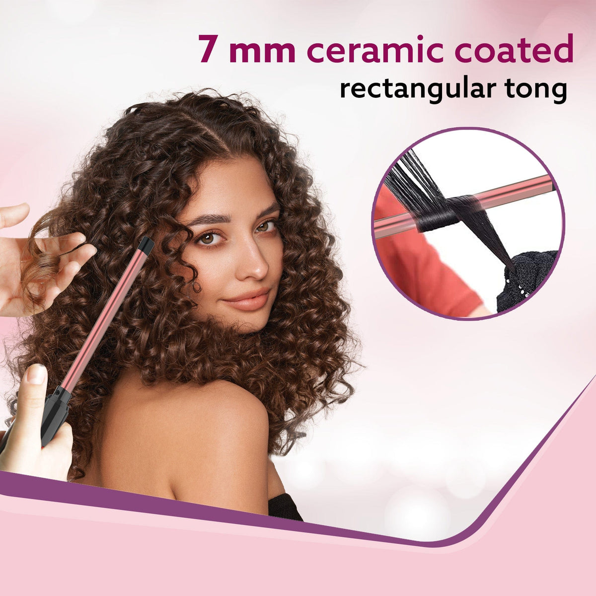 AGARO Rectangular Chopstick Curler HC9017, With MM Barrel, Rod