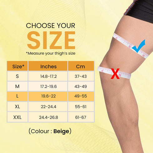 Tubular Stretchable Knee Cap, Breathable Fabric, Uniform Compression, Relieves Muscle Pain, Joint Pain, Injury Recovery, For Workout, Running, For Men And Women, Large , Beige, Pack of 2