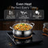 Regency 3.5 L Triply Stainless Steel Handi with Glass Lid, Tri-Ply Induction & Gas Compatible, Even Heat Distribution, Non-Toxic Steel Cookware, Biryani Pot for Rice, Curry & Daily Cooking