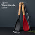 Royal Silicone Spatula Set of 2 with Wooden Handle, Heat Resistant Food Grade Silicone Kitchen Spatulas for Cooking, Baking & Mixing, Flexible Non-Stick Cookware BPA Free Utensils, Black & Red
