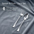Elite Spoon and Fork Set 12 Pieces, Premium Stainless Steel Cutlery Set with 6 Spoons and 6 Forks, Mirror Finish, Food Grade, Rust Proof, Dishwasher Safe Tableware for Home, Kitchen and Dining