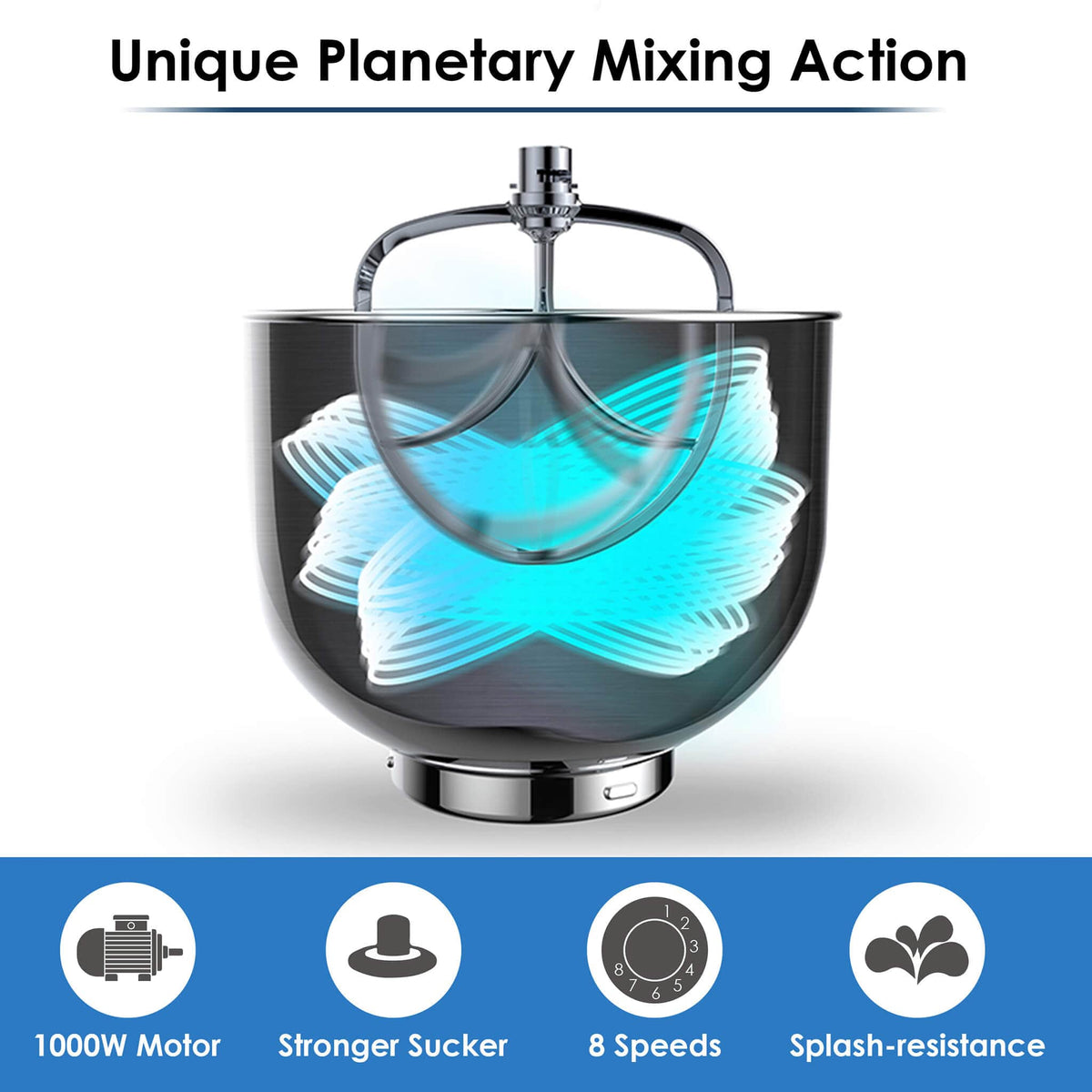 Royal Stand 1000W Mixer 5L Bowl 2Year Warranty AGARO Agaro